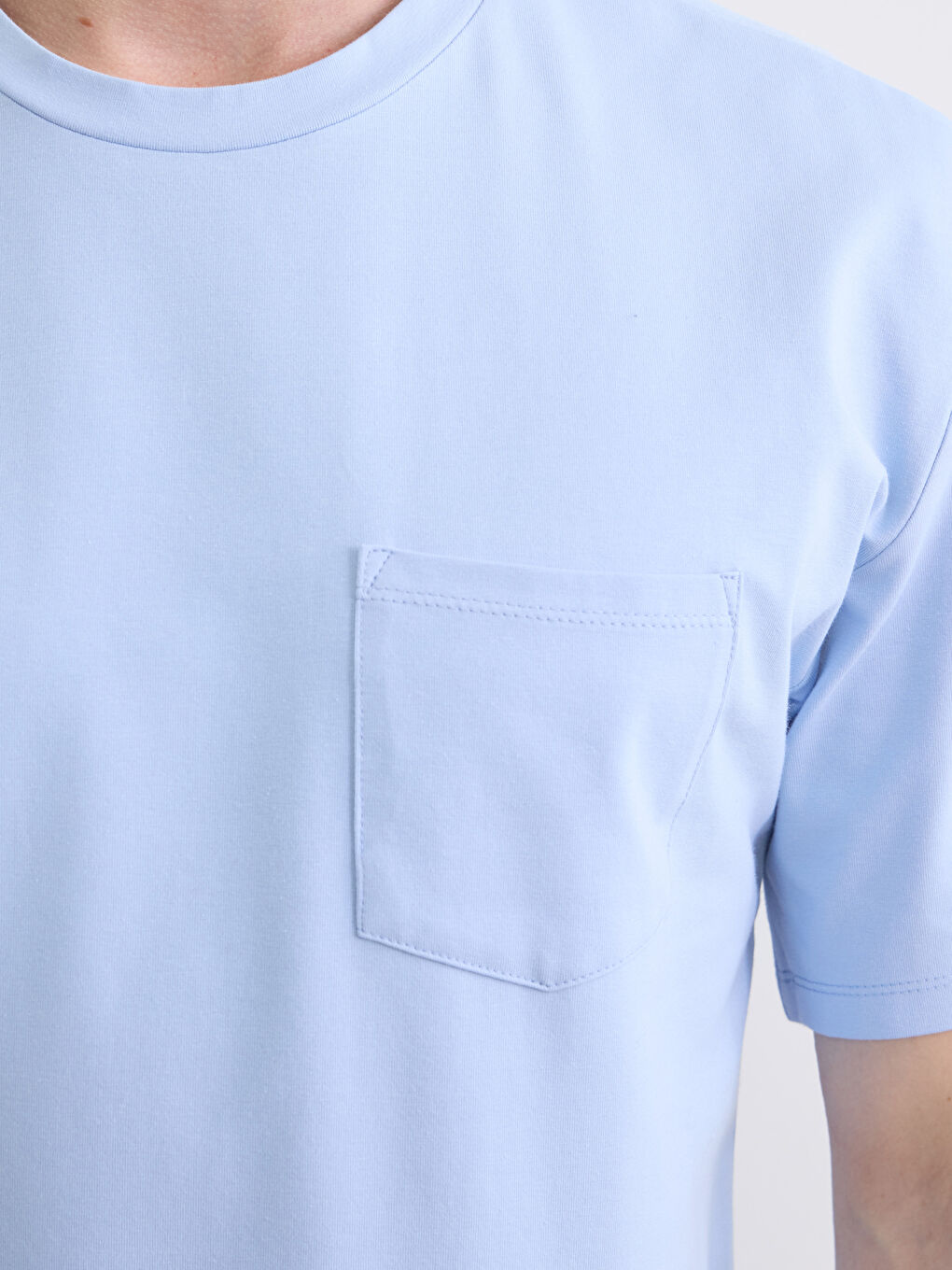 Mavi Bisiklet Yaka Cepli Erkek Tişört-2
