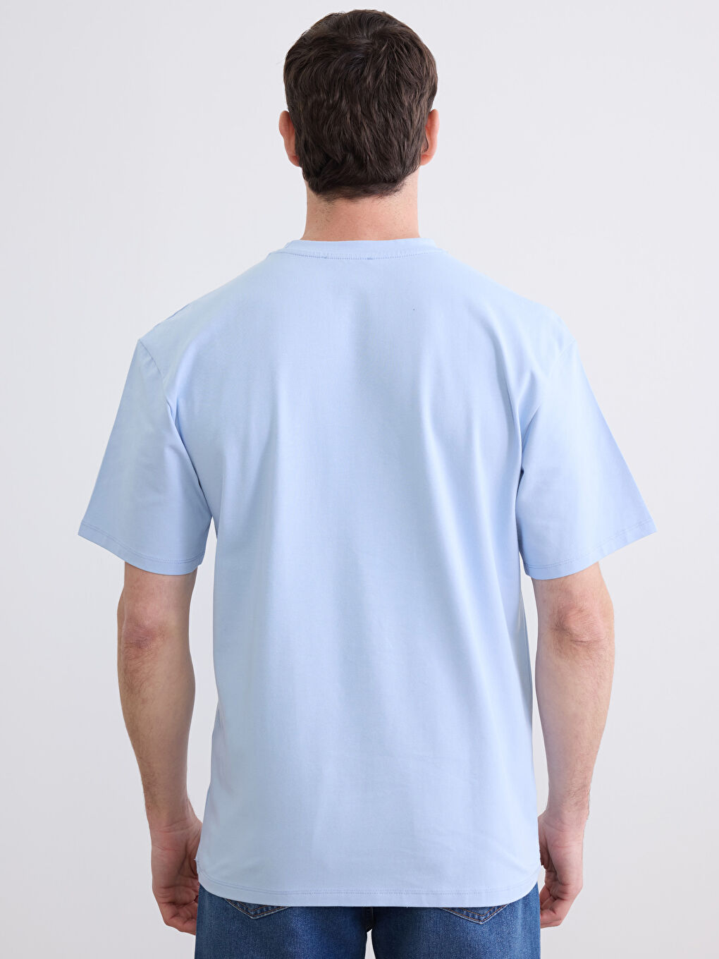 Mavi Bisiklet Yaka Cepli Erkek Tişört-3