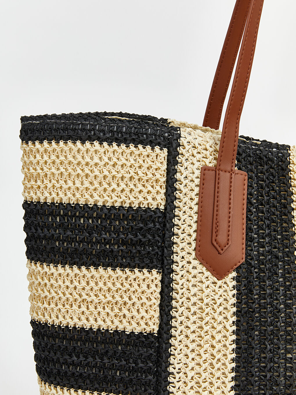 Женская полосатая пляжная сумка с плечевым ремнем-2