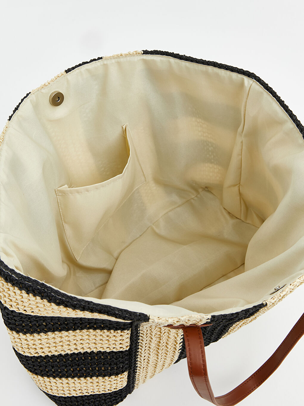 Женская полосатая пляжная сумка с плечевым ремнем-3