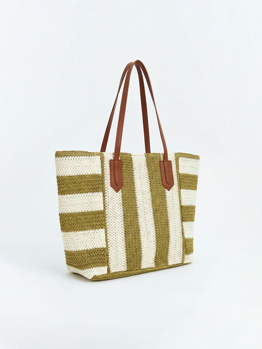 Yeşil Omuz Askılı Kadın Plaj Çantası-1