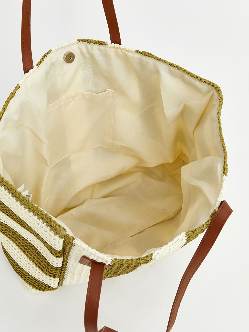 Yeşil Omuz Askılı Kadın Plaj Çantası-3