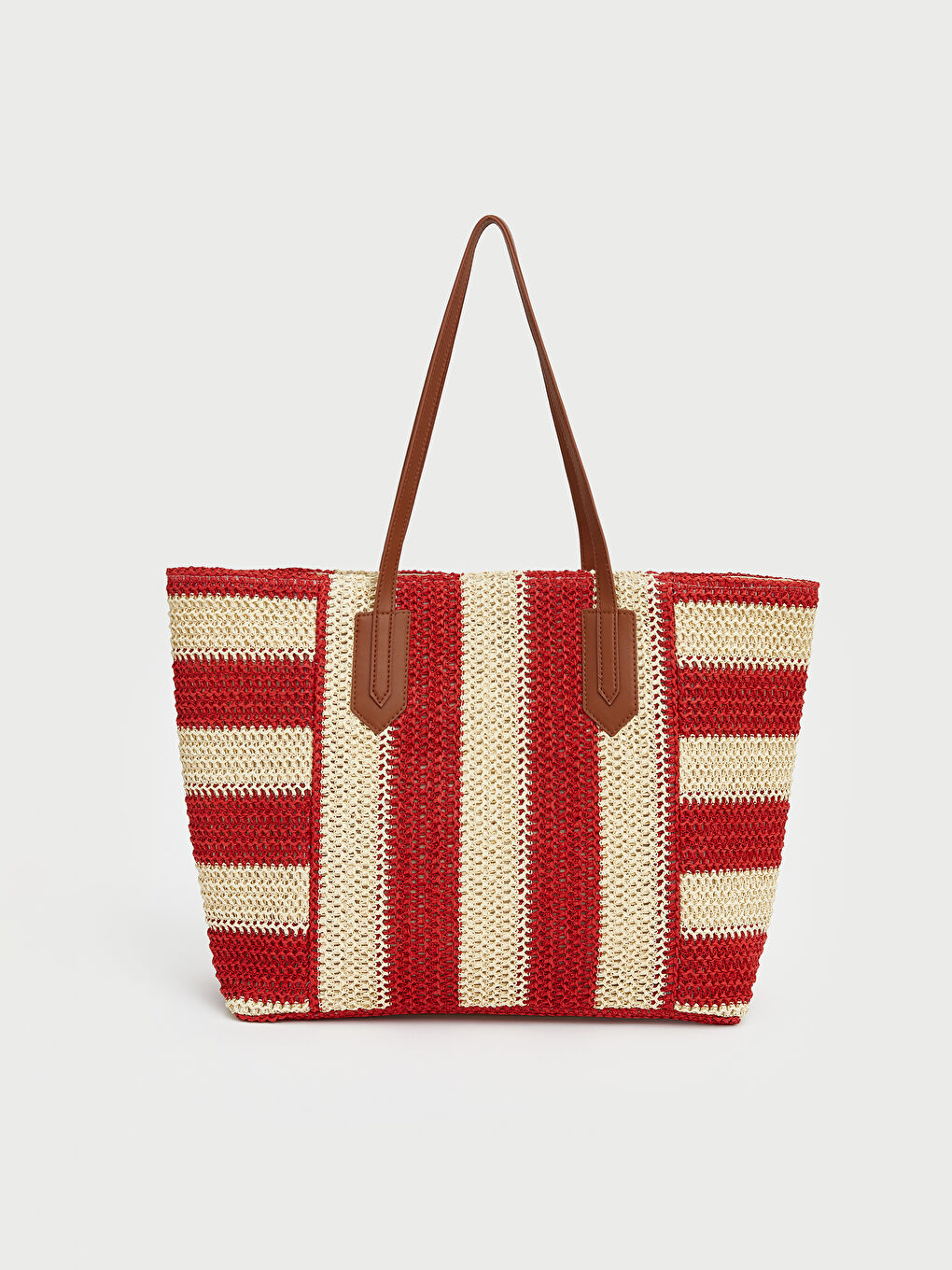 Women's Striped Shoulder Strap Beach Bag