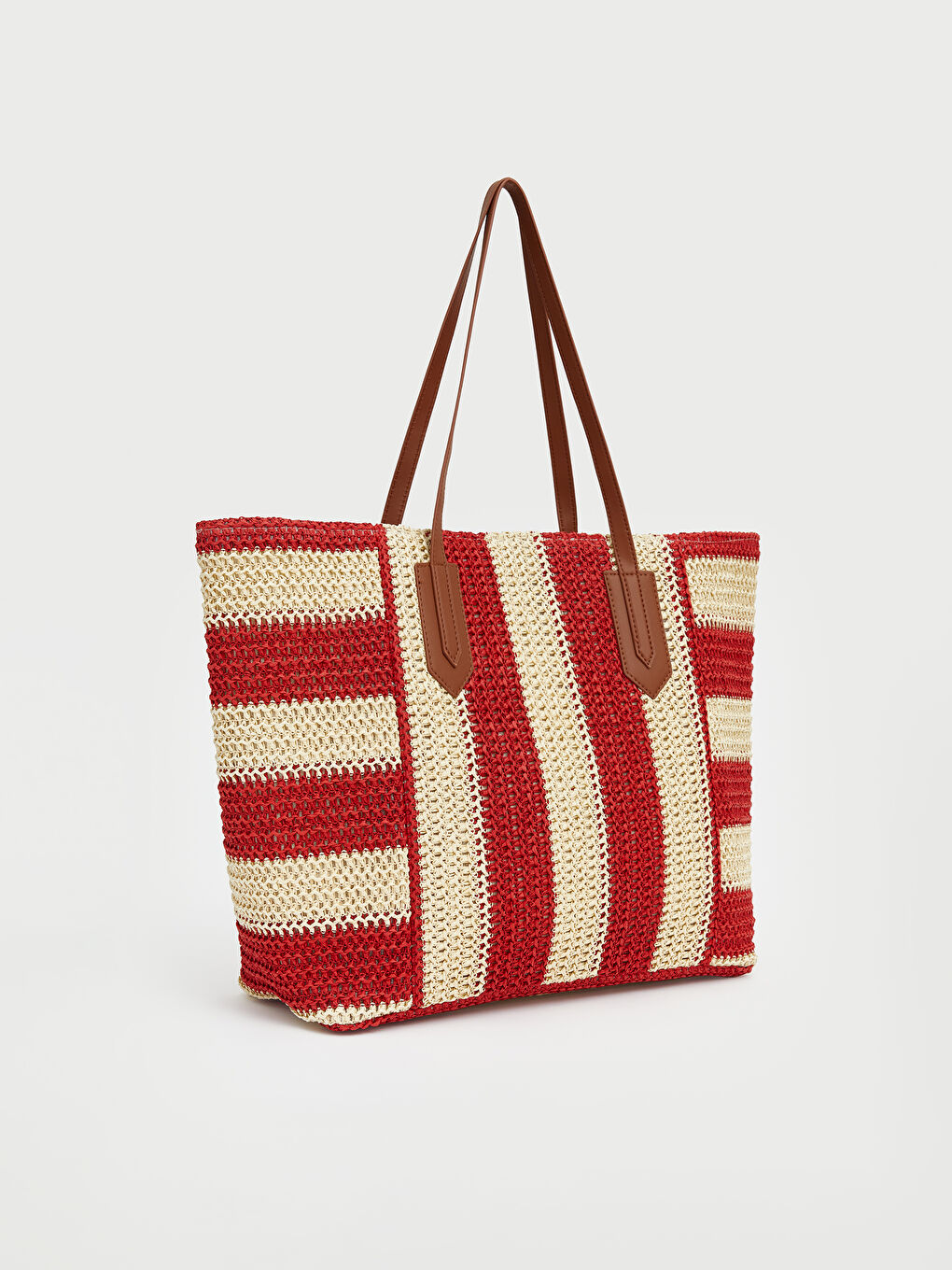 Women's Striped Shoulder Strap Beach Bag-1