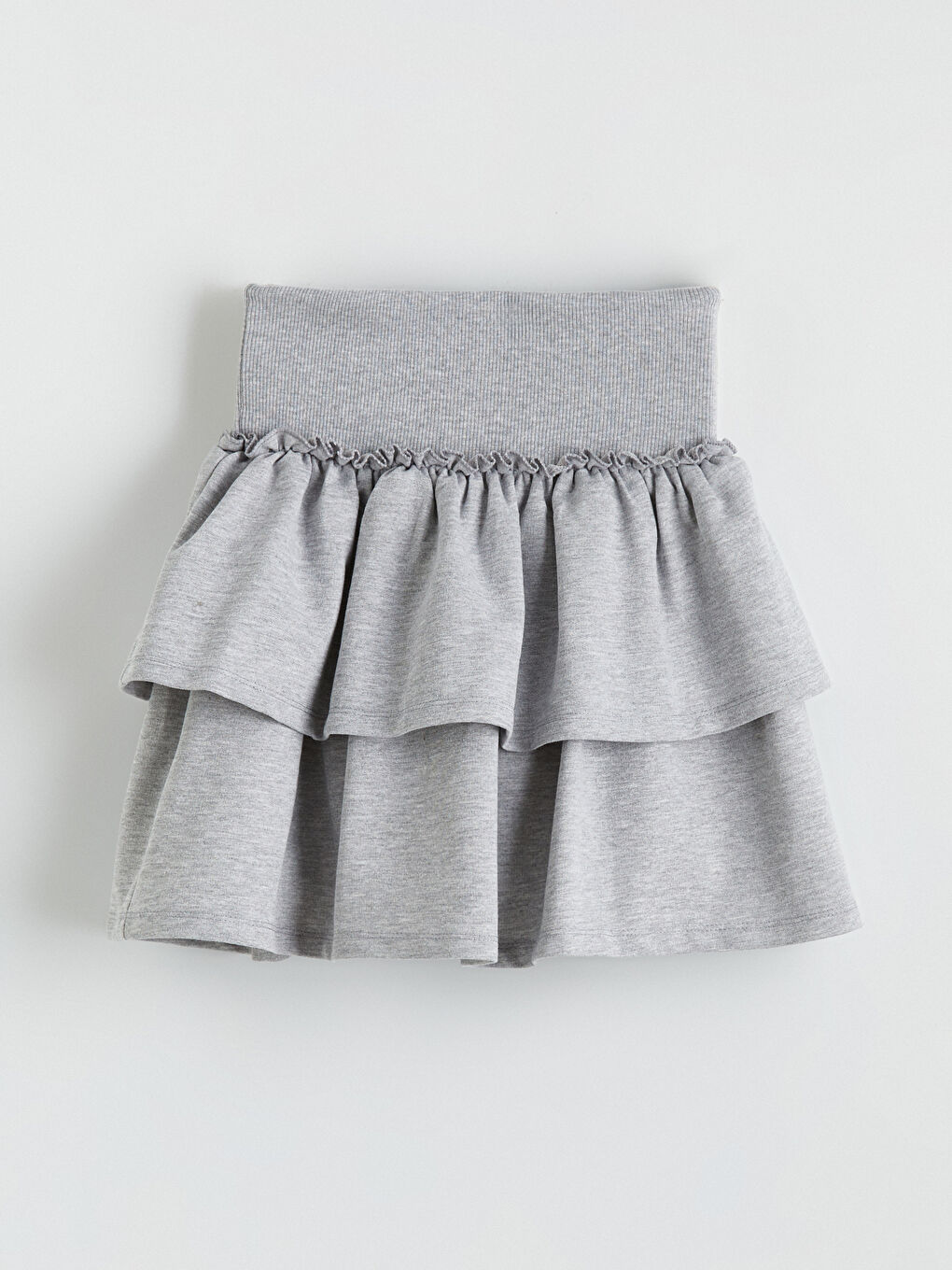 Gri Taşlı Fırfırlı Kız Çocuk Etek-2