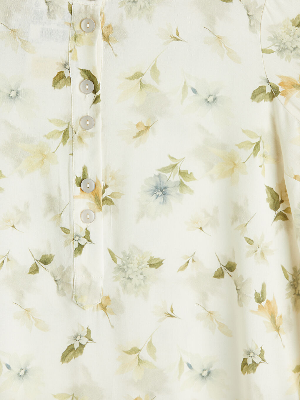 Bej Hakim Yaka Çiçekli Kadın Tunik-2