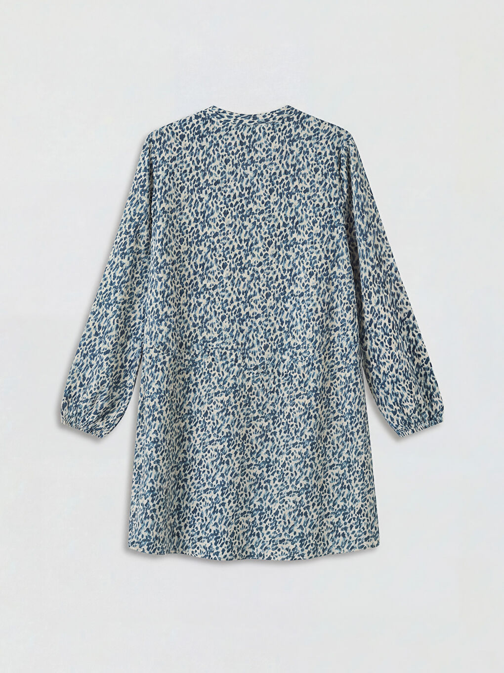 Ekru Hakim Yaka Desenli Kadın Tunik-1