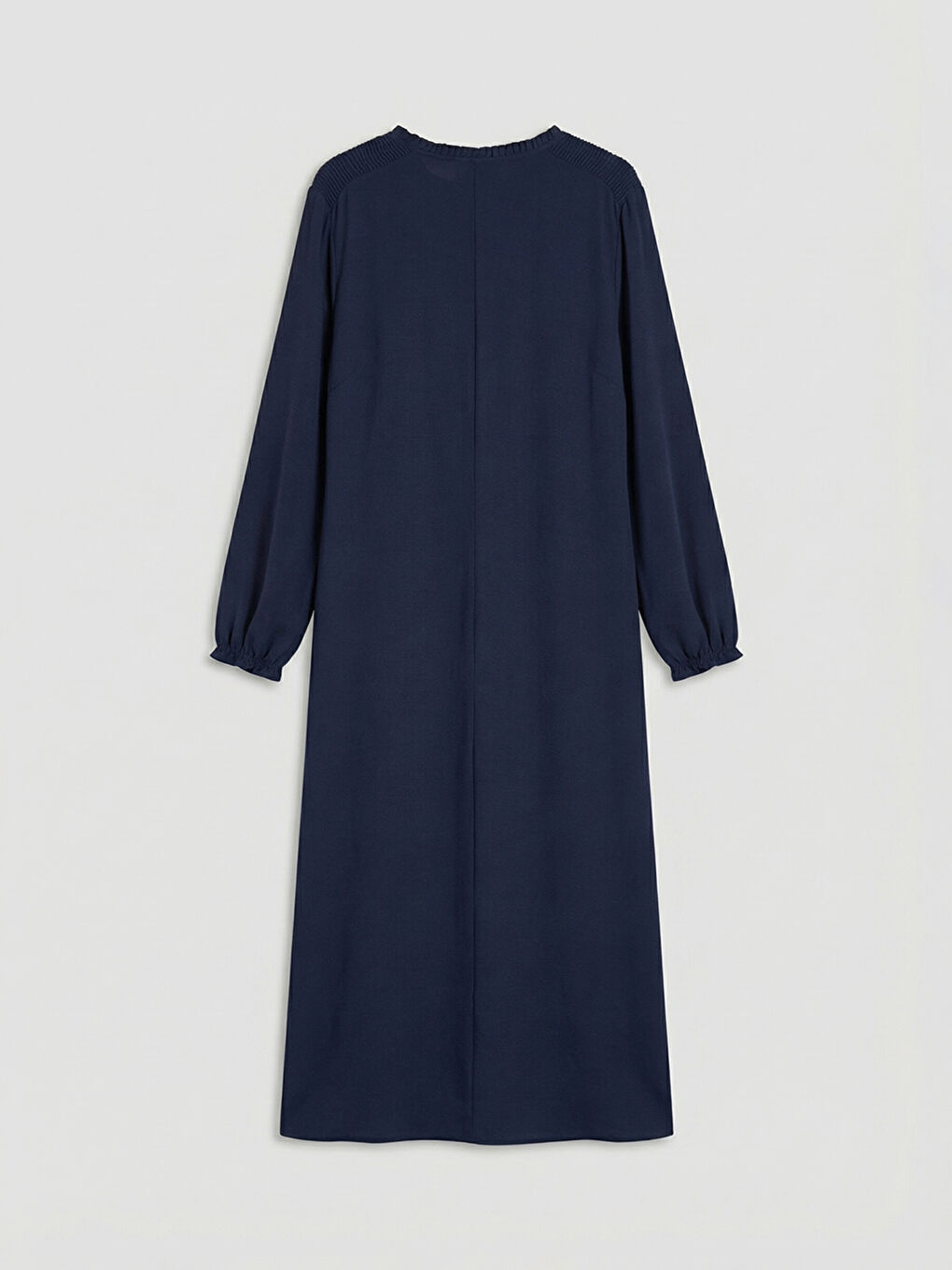 Lacivert Bağlamalı Yaka Elbise-1