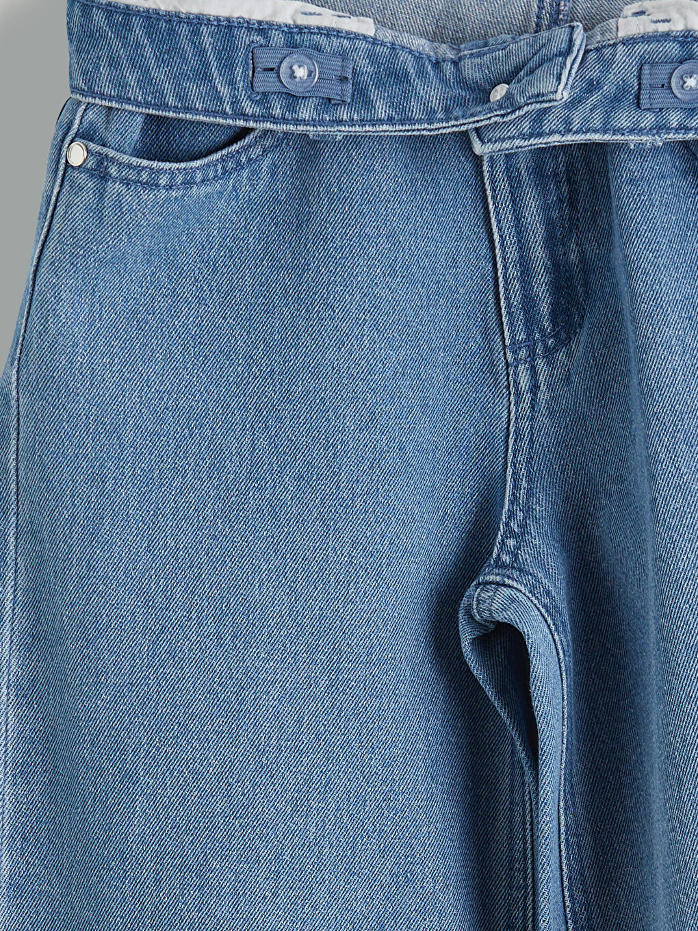 Girls' Wide-Leg Jean Trousers-1