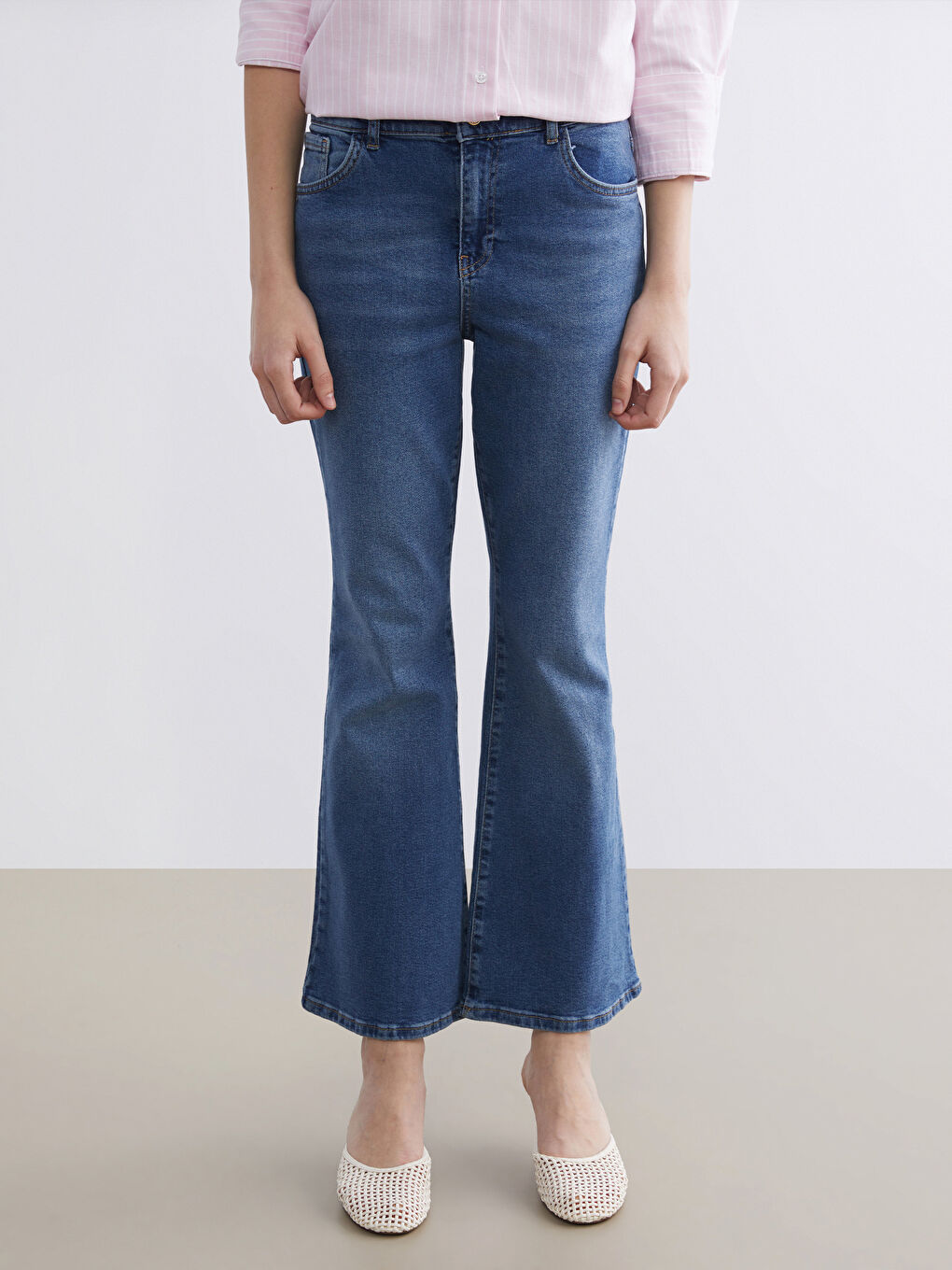 İndigo Mars Flare Kadın Jean Pantolon-1