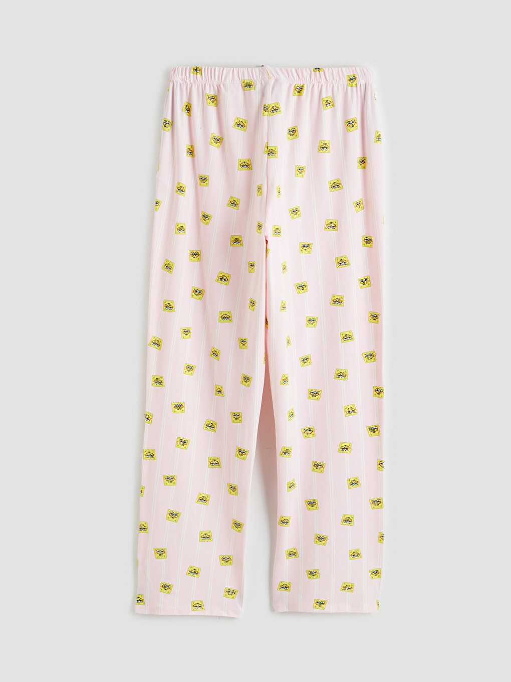 Pembe Beli Lastikli Desenli Kadın Pijama Alt-3