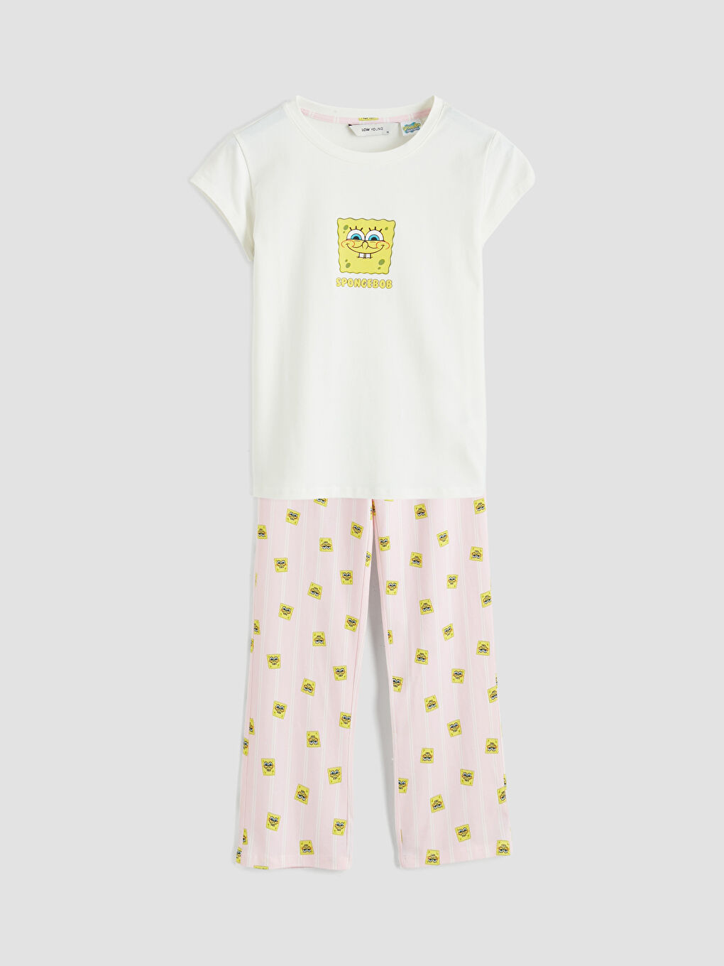 Pembe Sünger Bob Baskılı Kadın Pijama Takımı