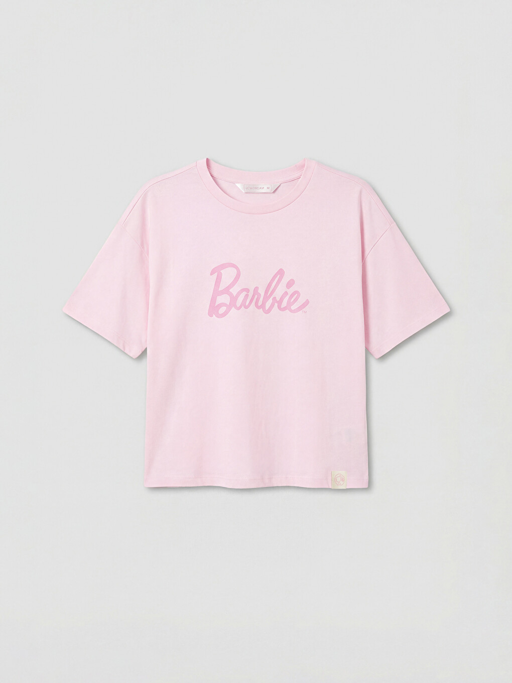 Pembe Barbie Baskılı Oversize Kadın Pijama Üst-3