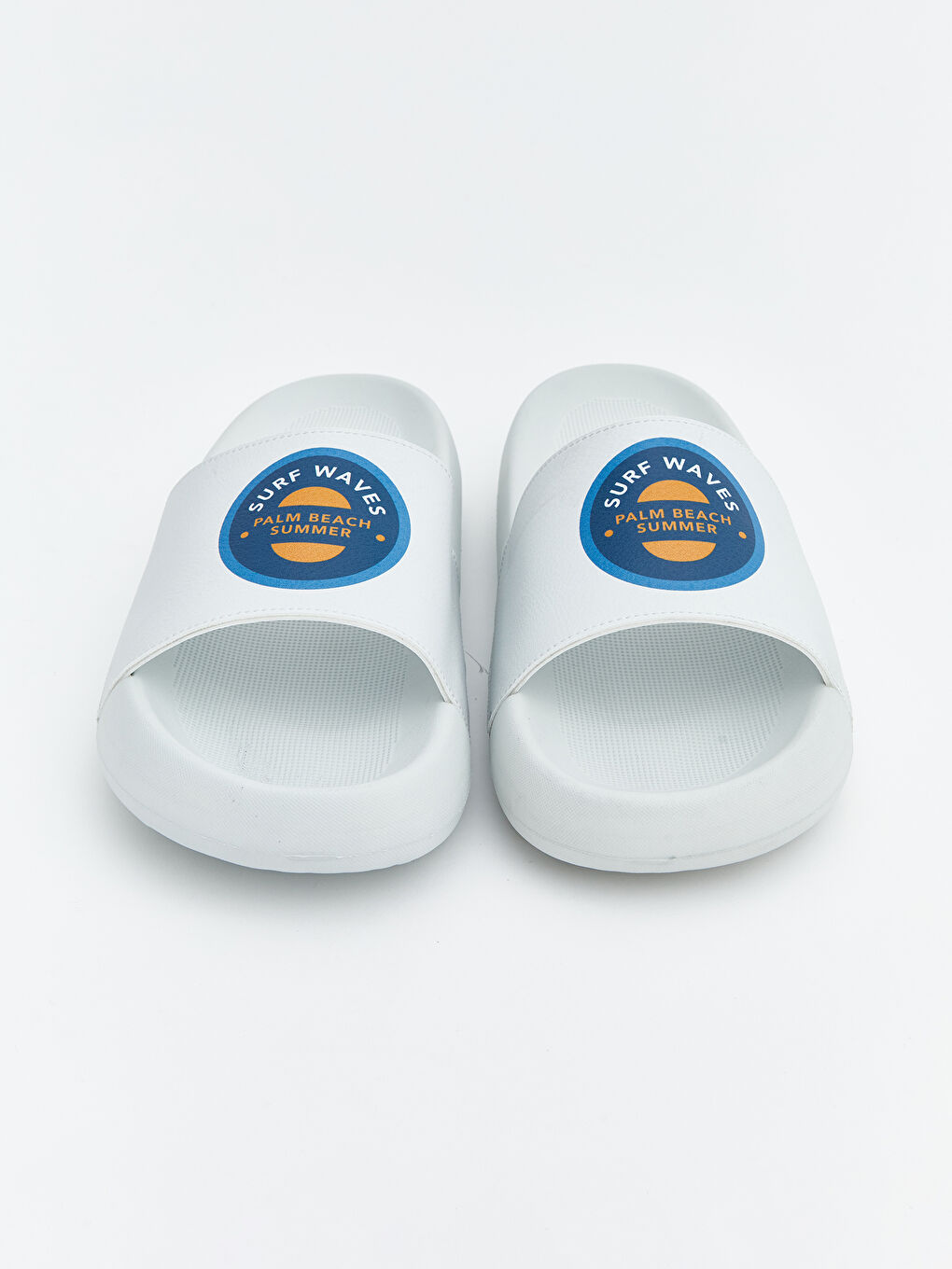 Beyaz Baskılı Erkek Terlik-2