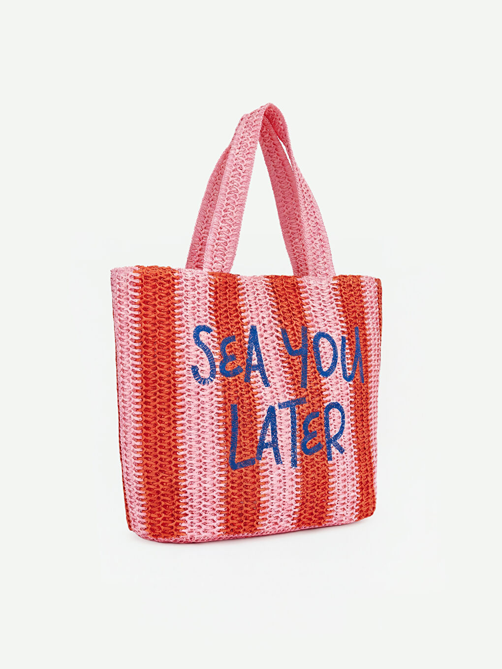 Kırmızı Hasır Kadın Plaj Çantası-1