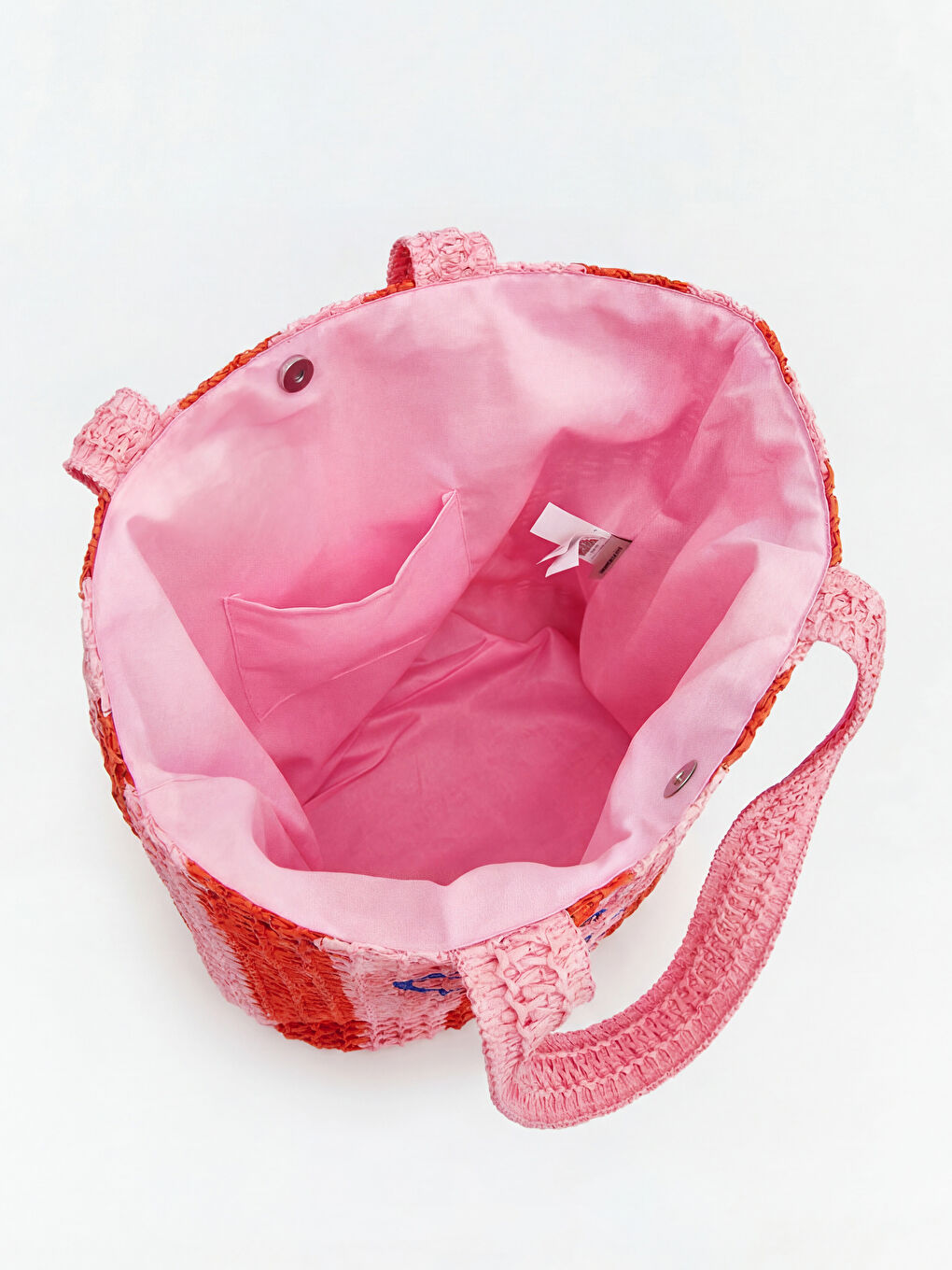 Kırmızı Hasır Kadın Plaj Çantası-2