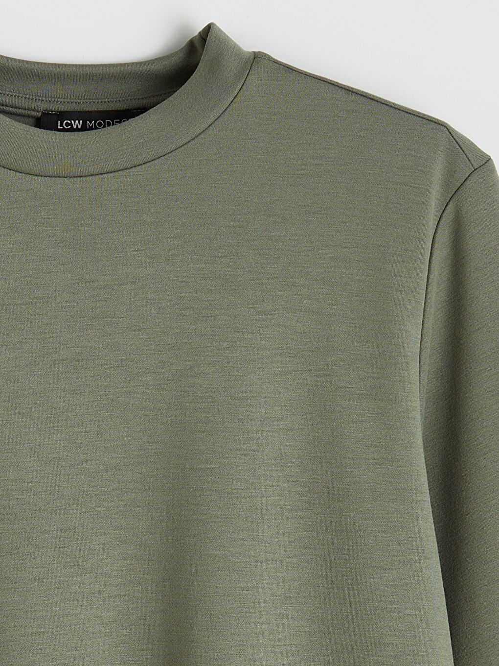 Yeşil Dik Yaka Kadın Sweatshirt Tunik-1