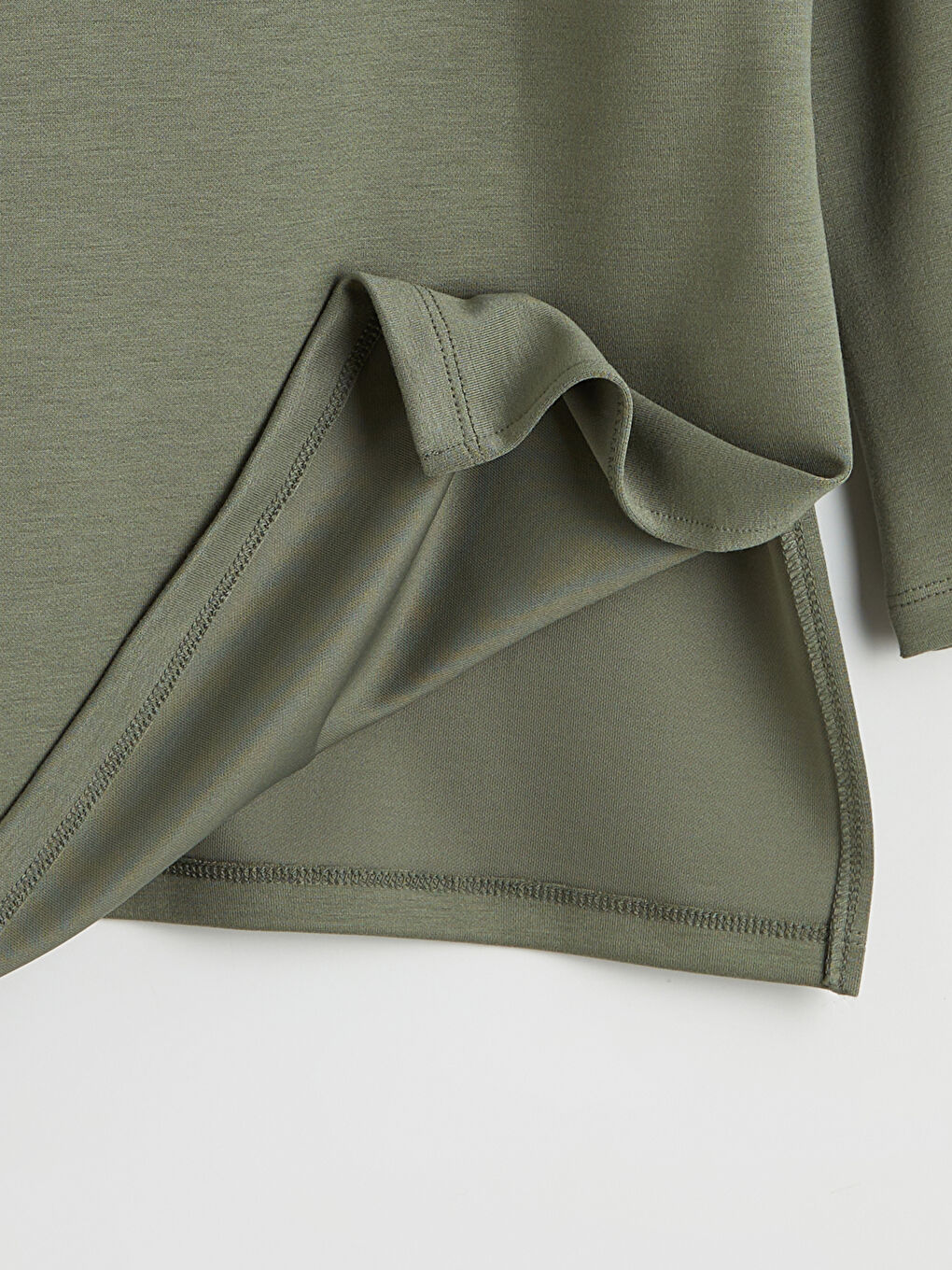 Yeşil Dik Yaka Kadın Sweatshirt Tunik-2