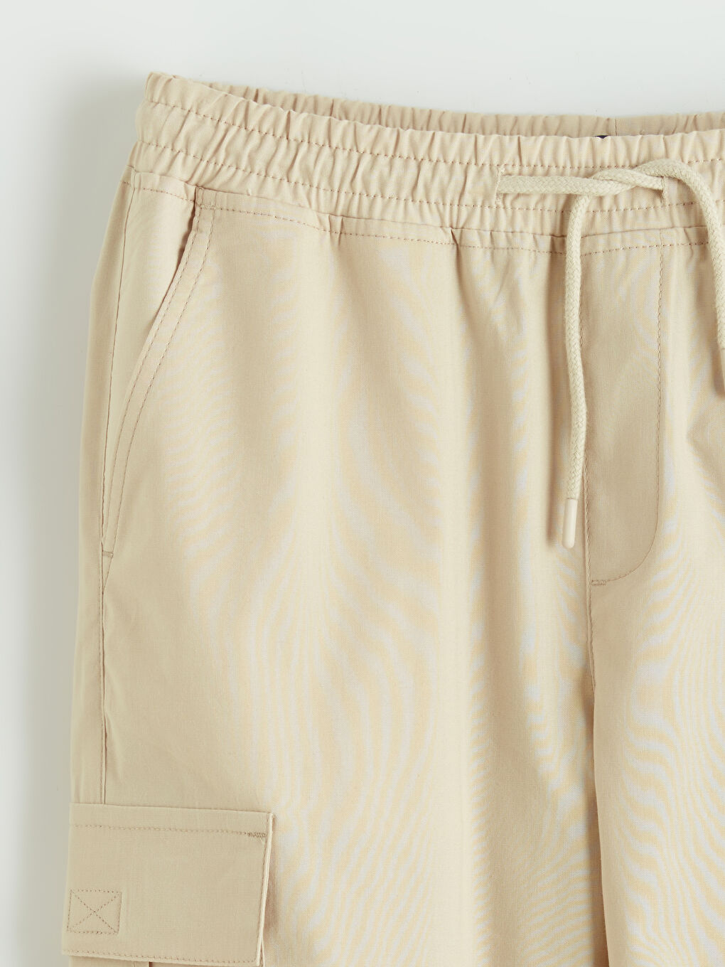 Ekru Slim Fit Erkek Kargo Pantolon-5