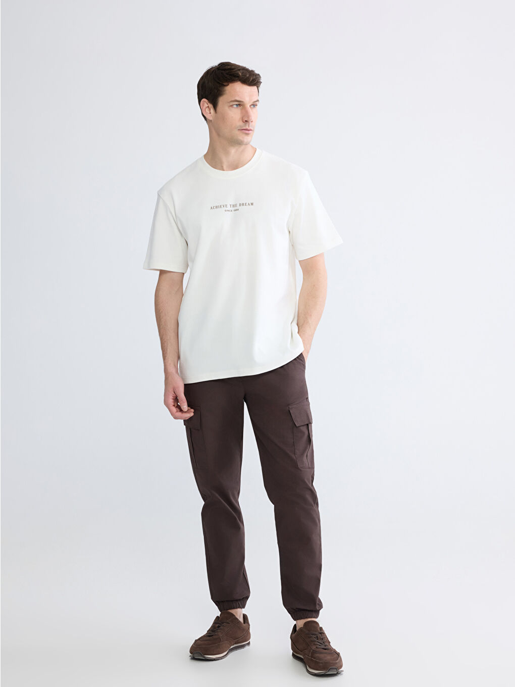 Antrasit Slim Fit Erkek Kargo Pantolon