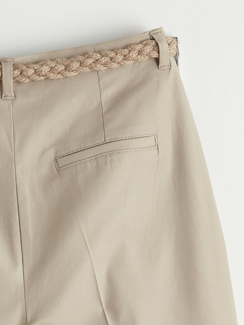 Belted Loose Fit Women's Pleated Trousers-5