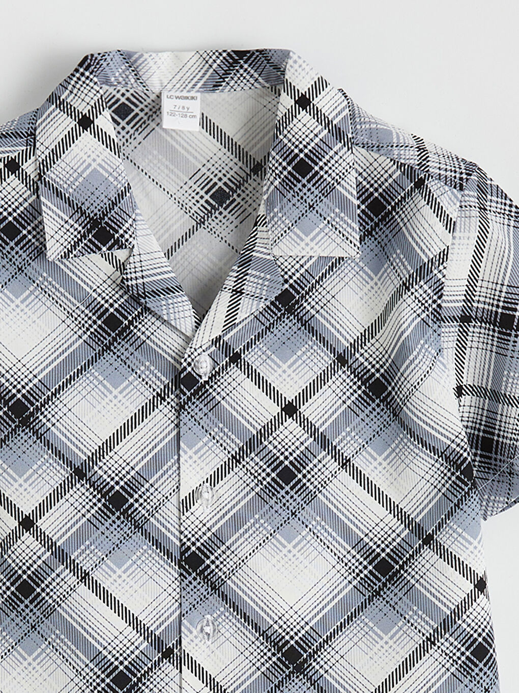 Beyaz Ekose Erkek Çocuk Gömlek-2