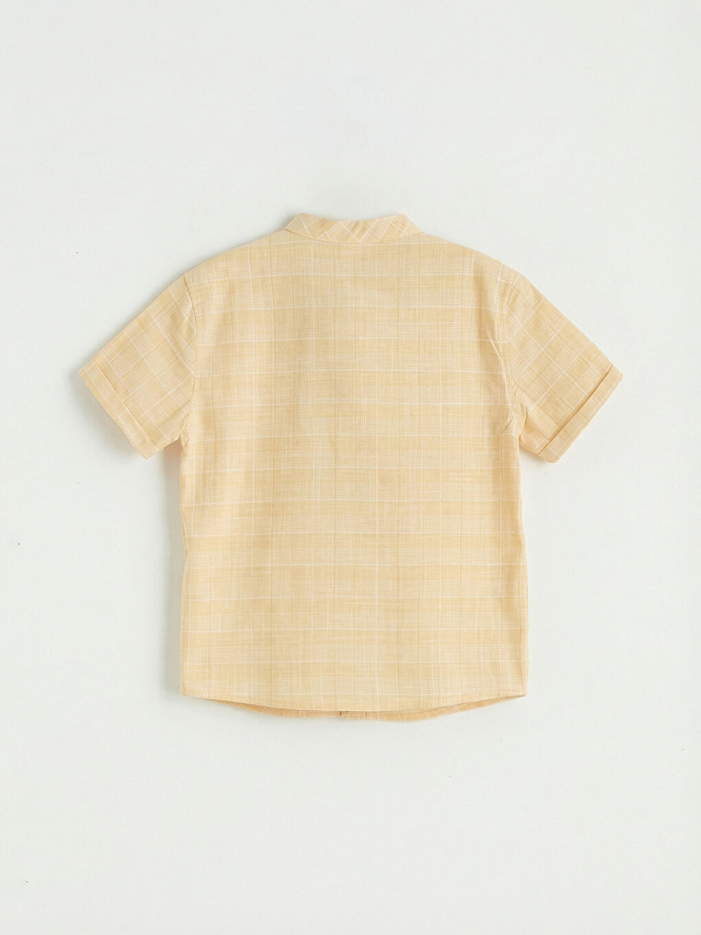 Sarı Hakim Yaka Kısa Kollu Erkek Çocuk Gömlek-1
