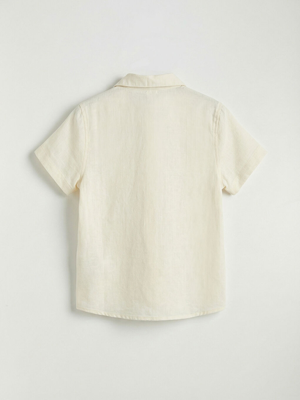 Ekru Kısa Kollu Erkek Çocuk Gömlek-1