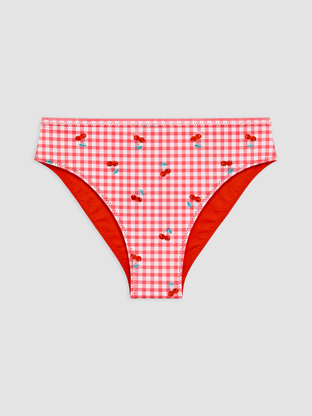 Kırmızı Çift Taraflı Desenli Kız Çocuk Bikini-3