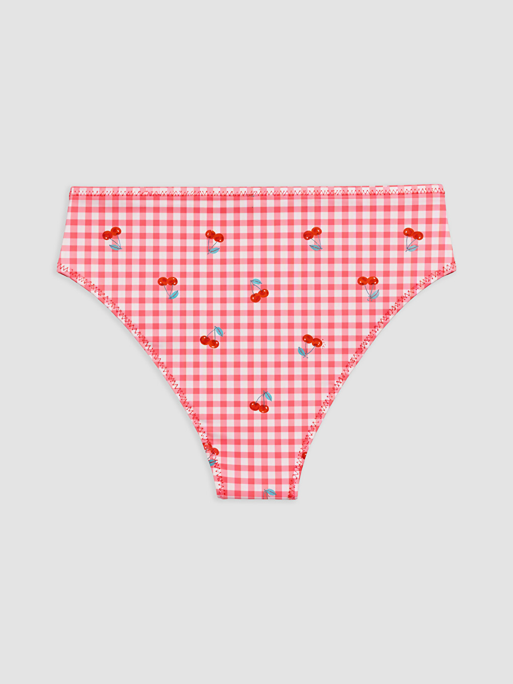 Kırmızı Çift Taraflı Desenli Kız Çocuk Bikini-4