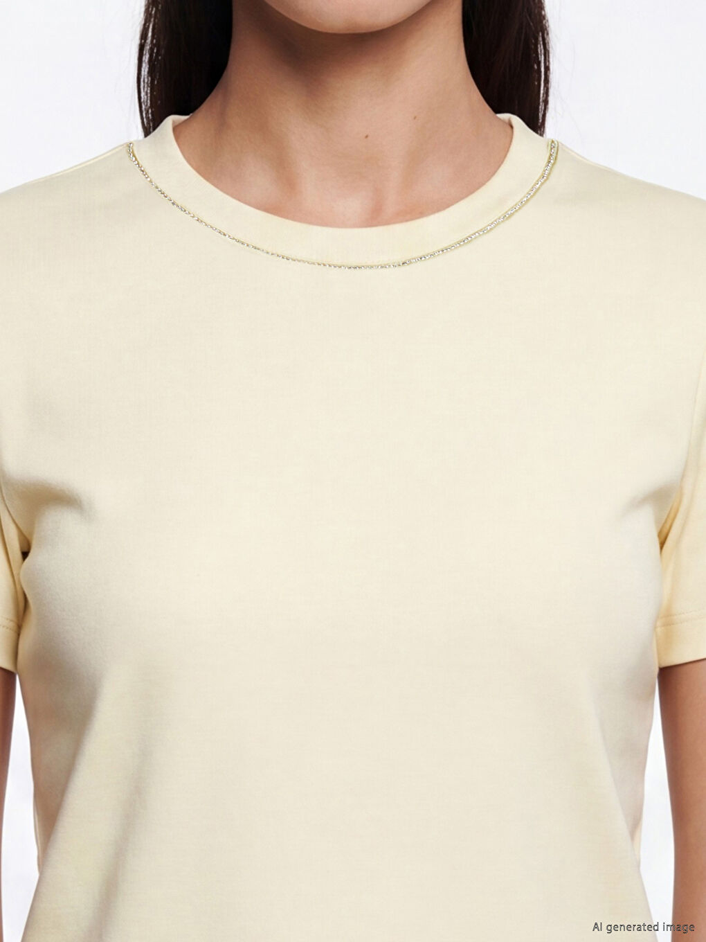 Rhinestone Embellished Soft Touch Women's T-Shirt-2