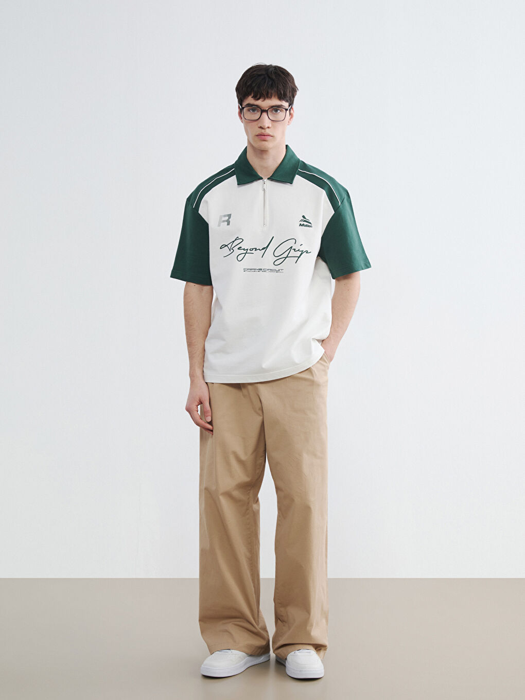 Polokragen Bedrucktes Herren T-Shirt-1