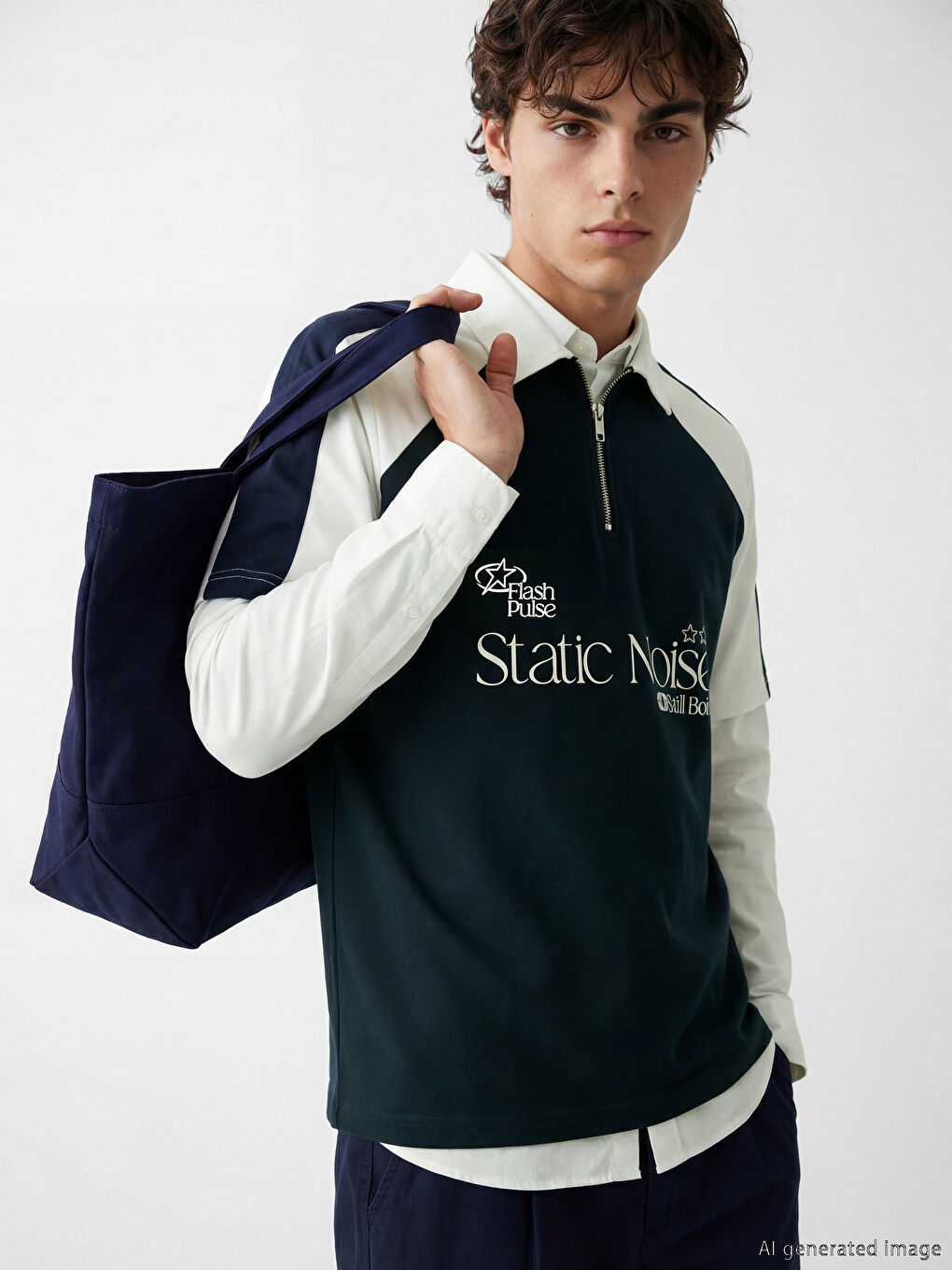 Polo Yaka Baskılı Erkek Tişört-2