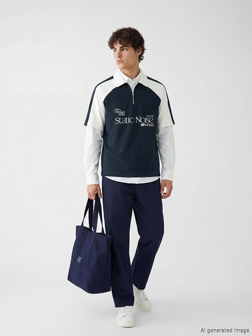 Polo Yaka Baskılı Erkek Tişört-3