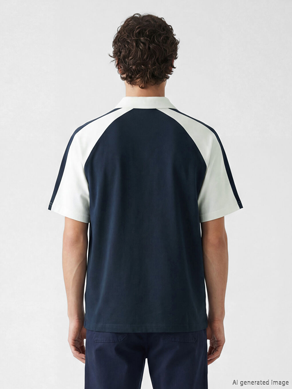 Polo Yaka Baskılı Erkek Tişört-4