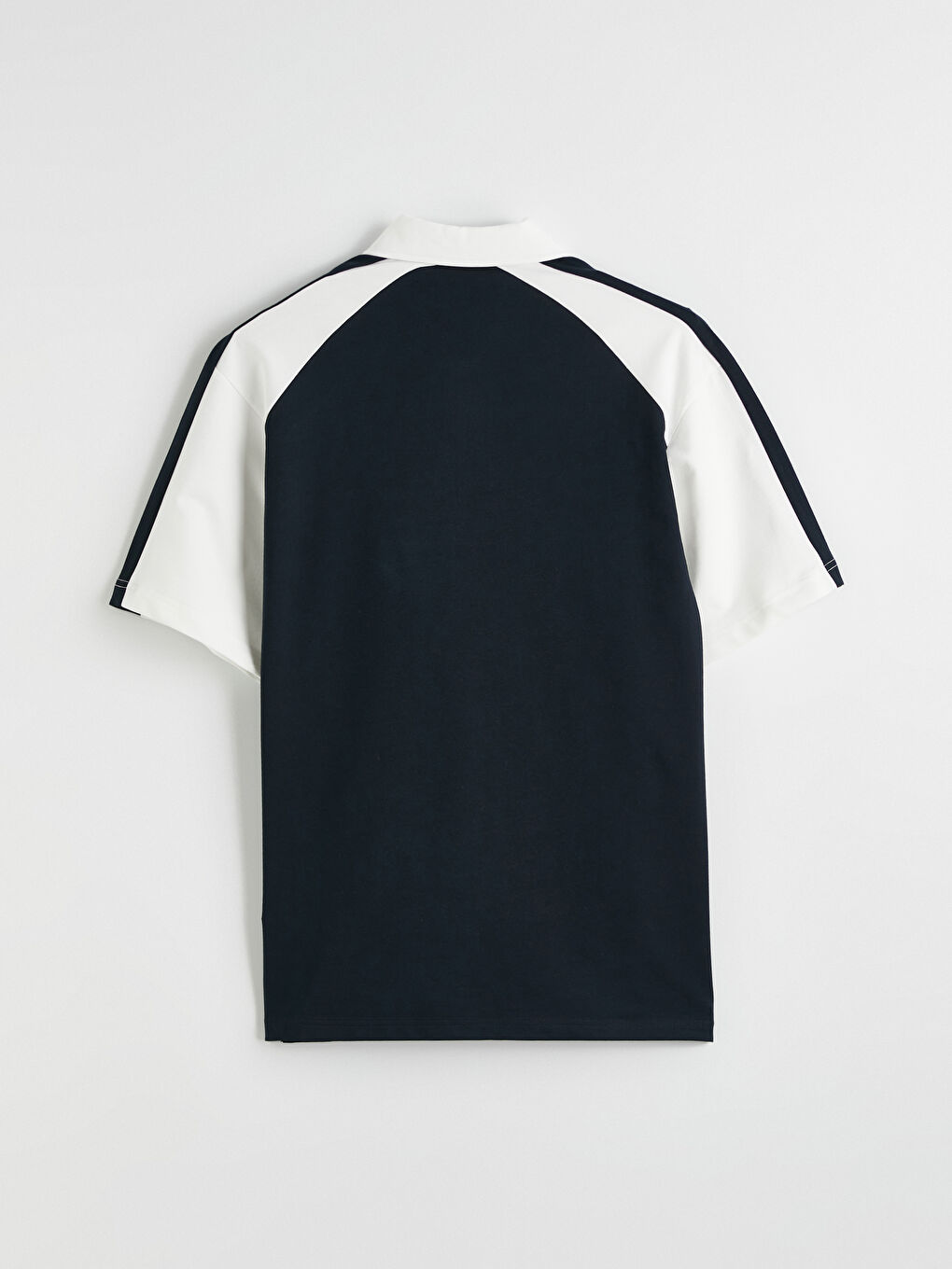 Lacivert Polo Yaka Baskılı Erkek Tişört-5