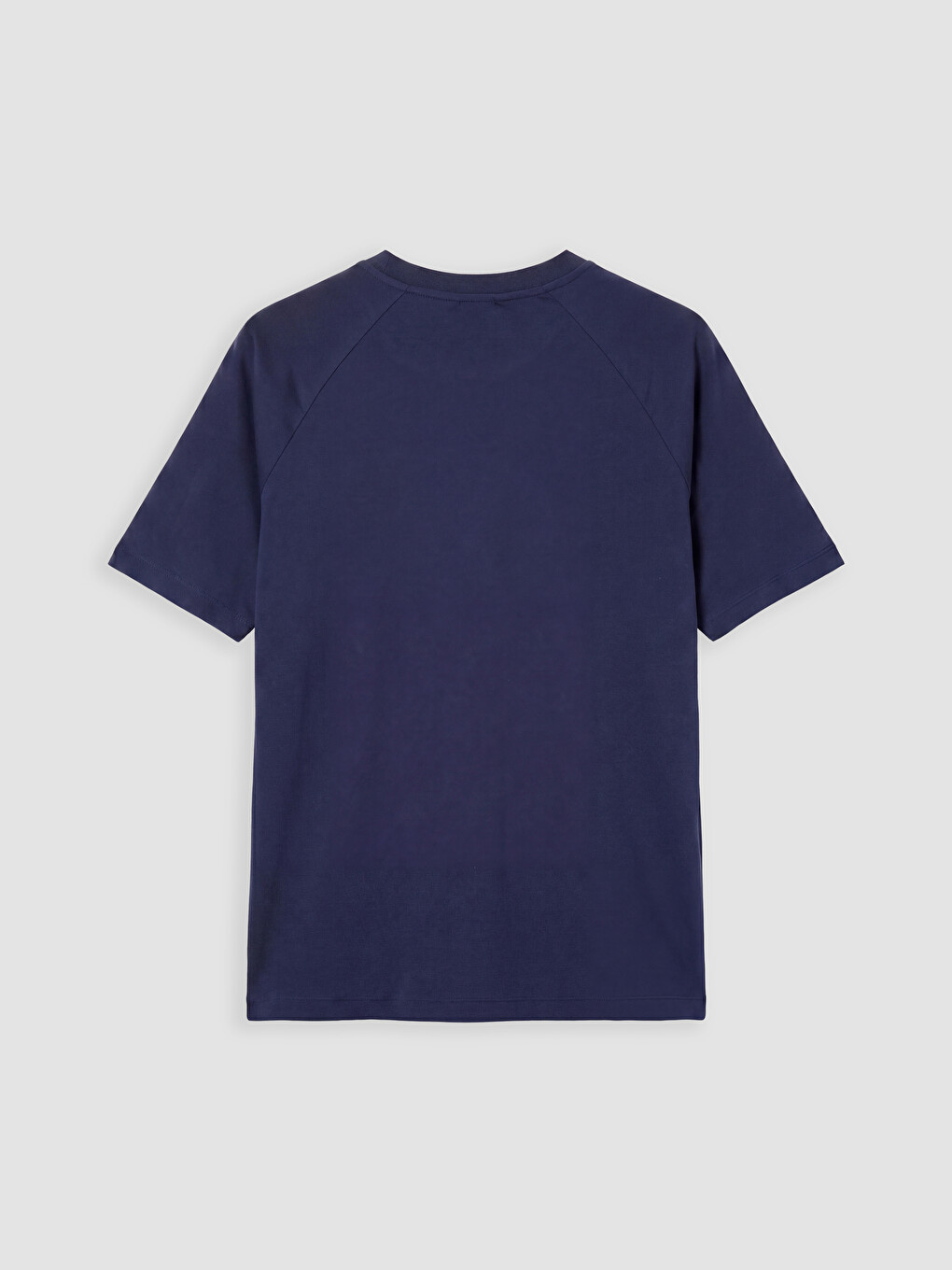 Lacivert Loose Fit Bisiklet Yaka LA Baskılı Erkek Tişört-1