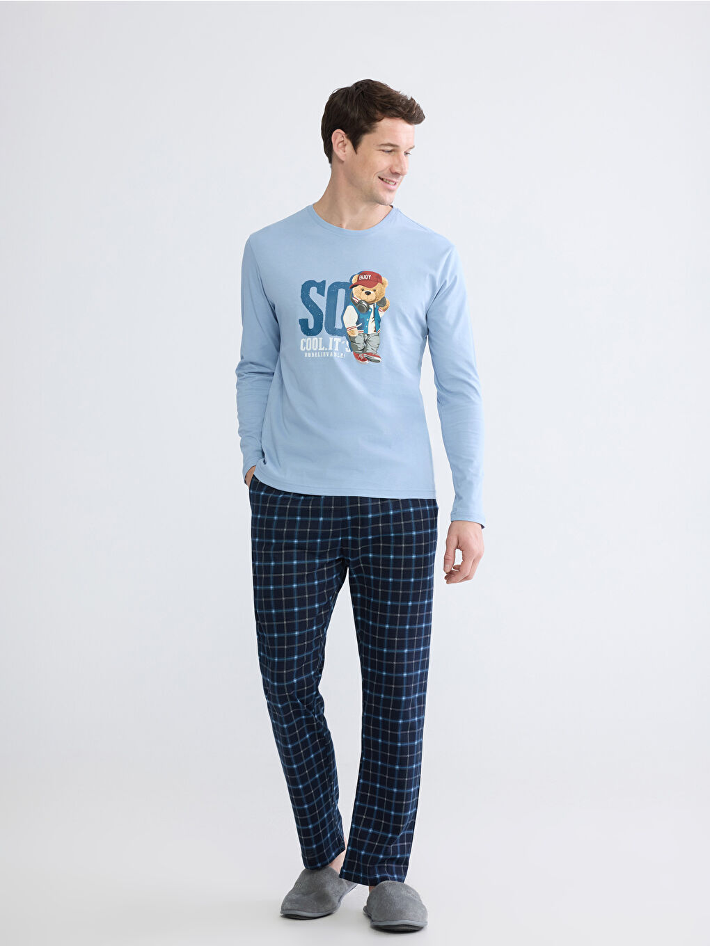 طقم بيجاما كحلي رجل