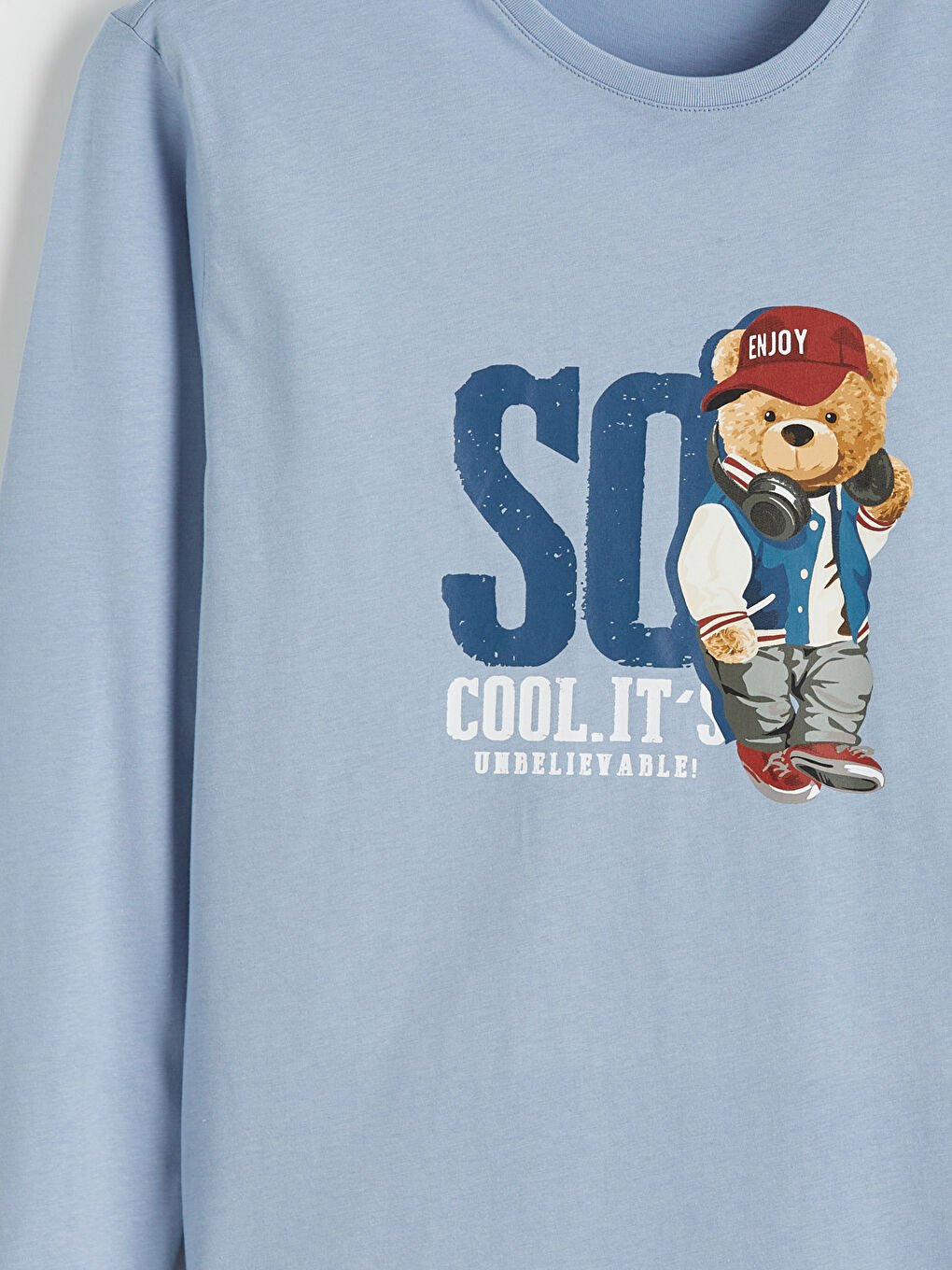 Lacivert Standart Kalıp Ayı Teddy Baskılı Erkek Pijama Takım-3