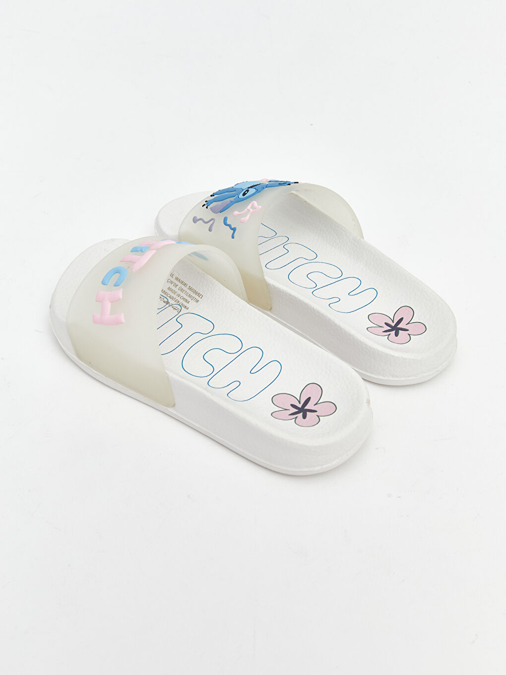 Papuci slider ALB Fată-4