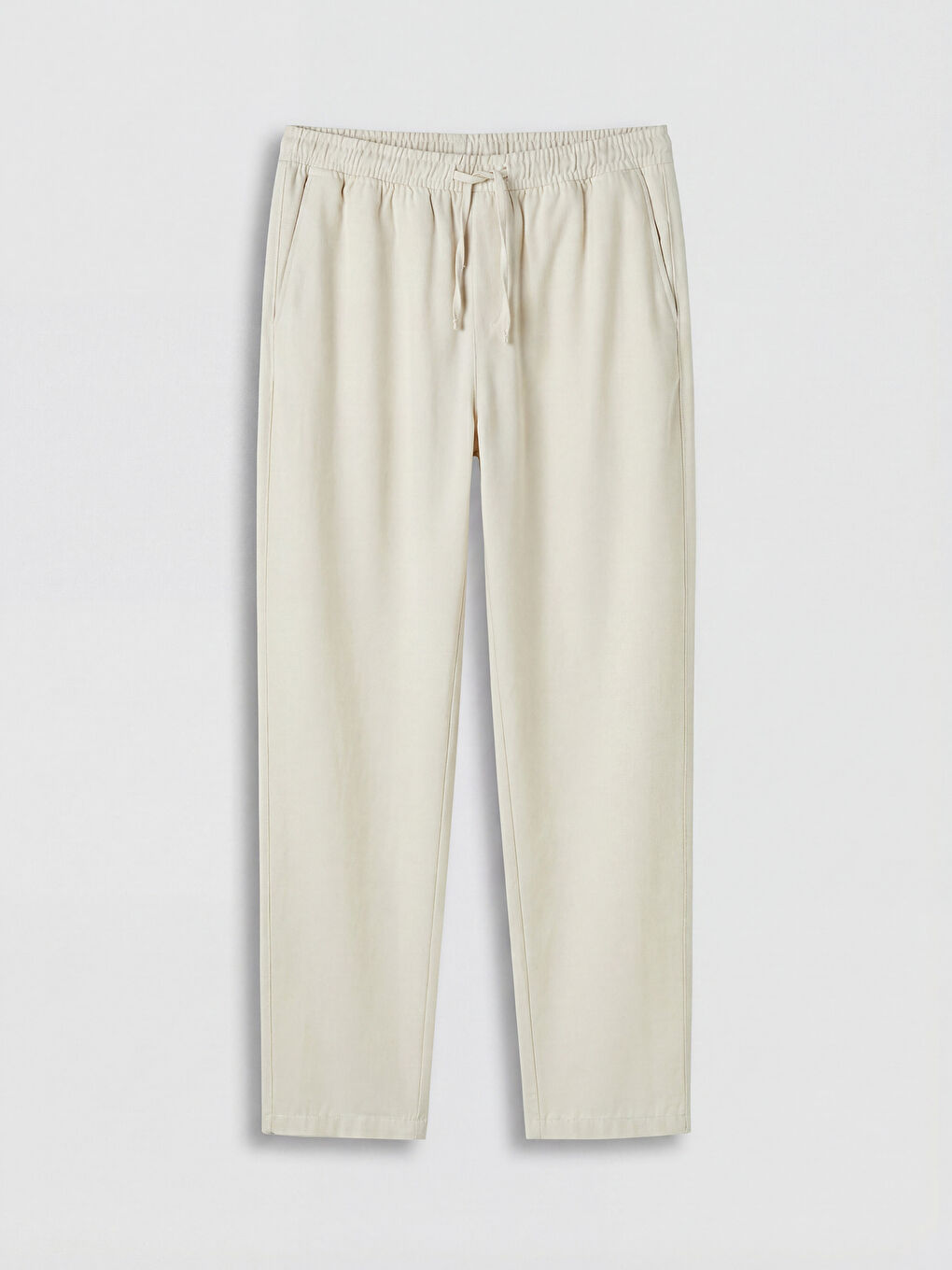 Relaxed Fit Linen-Look Men's Trousers