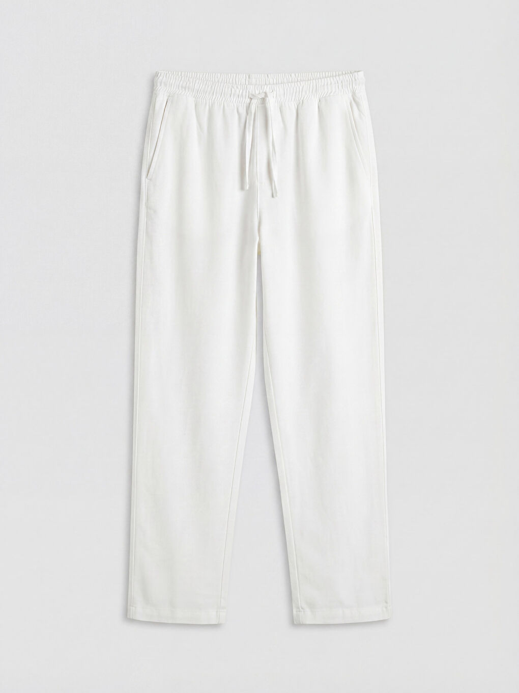 Relaxed Fit Linen-Look Men's Trousers