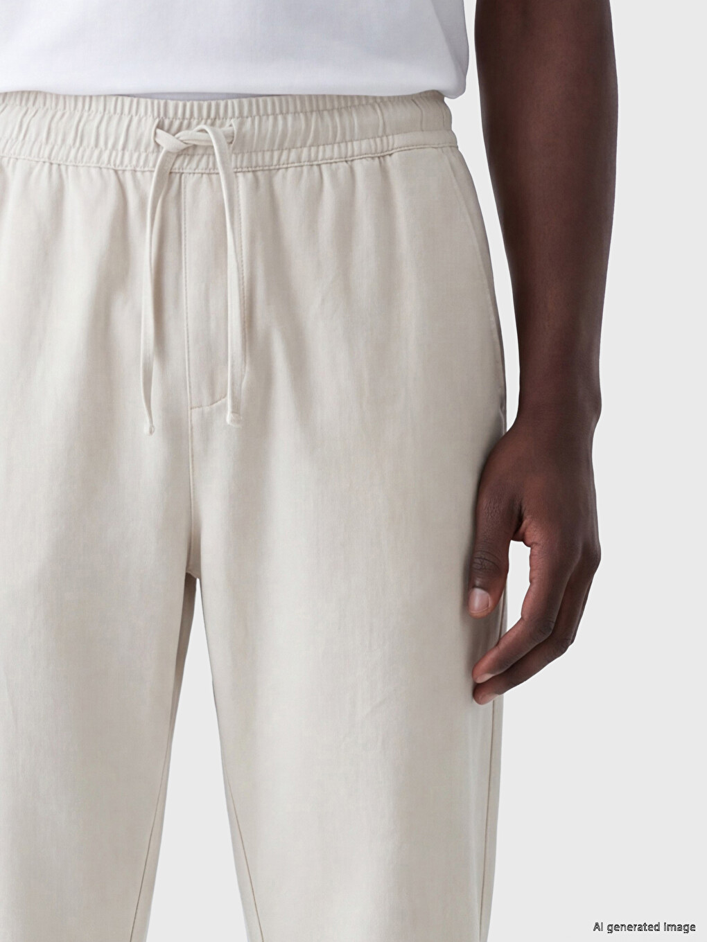 Relaxed Fit Linen-look Men's Trousers-2
