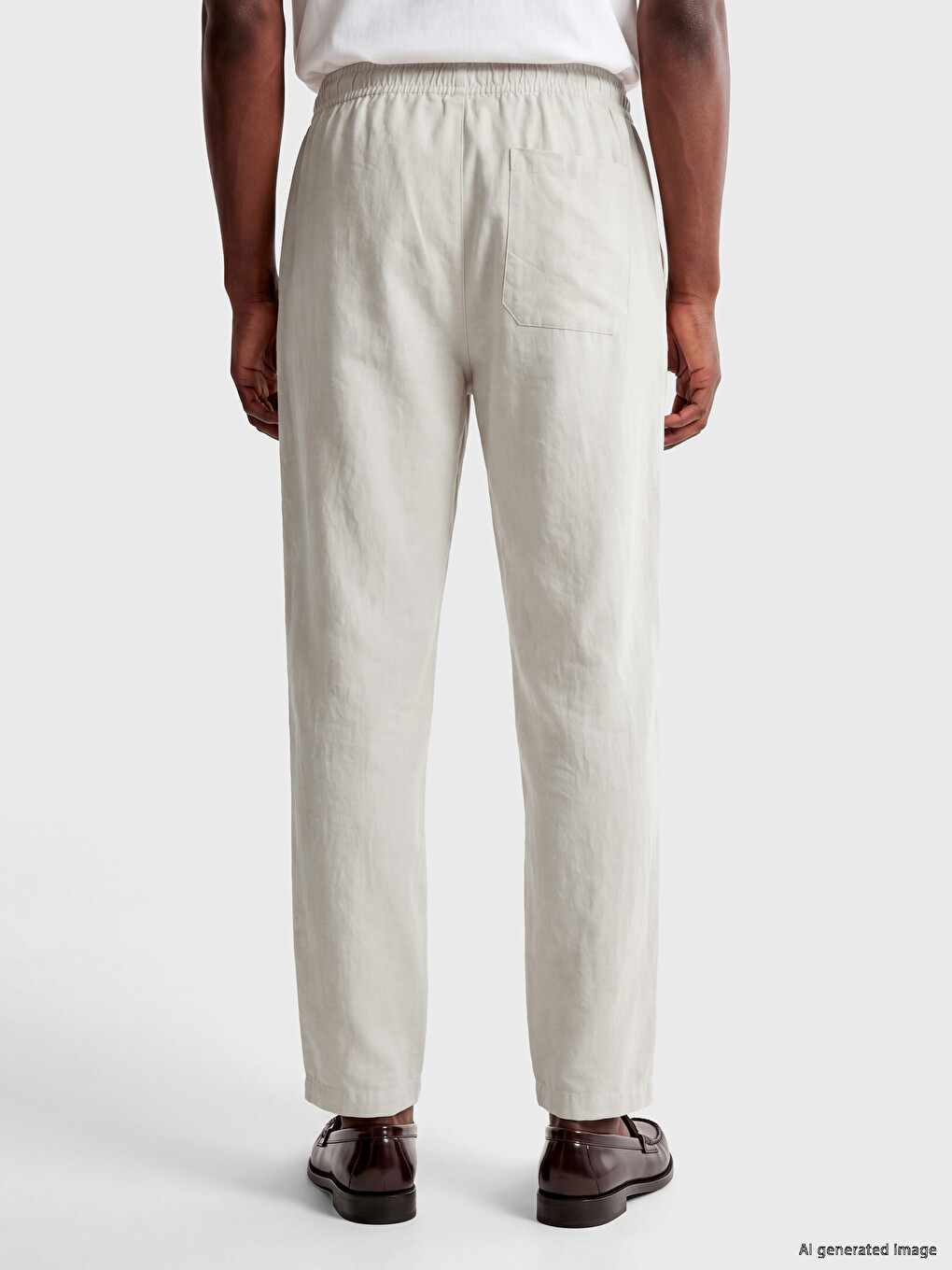 Relaxed Fit Linen-look Men's Trousers-3
