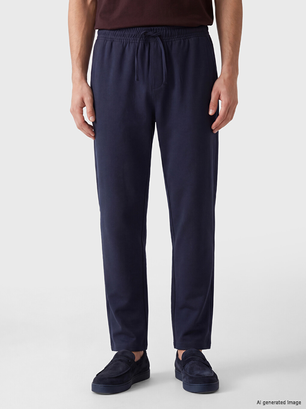 Relaxed Fit Linen-Look Men's Trousers-2