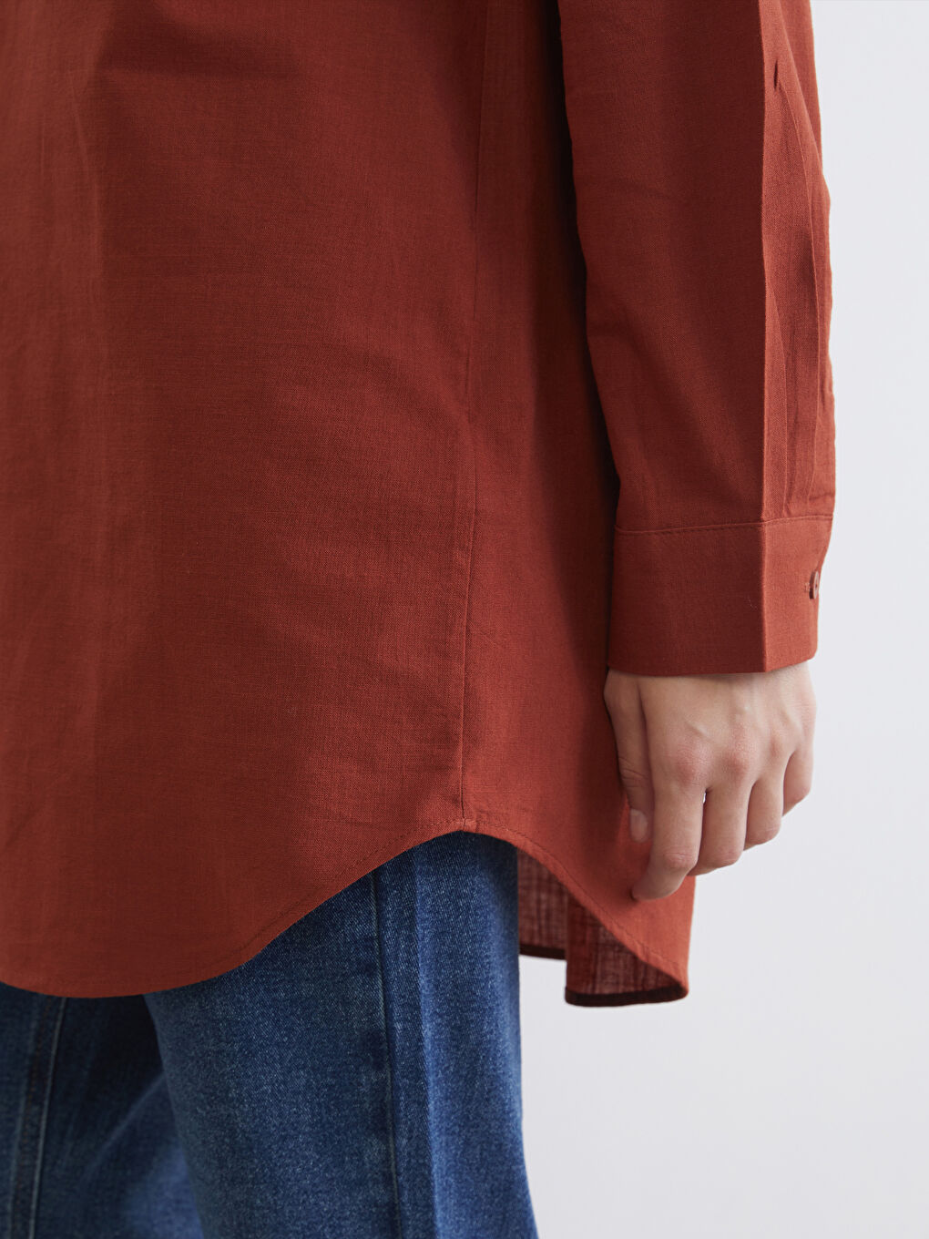 Kahverengi Regular Fit Kadın Gömlek Tunik-2