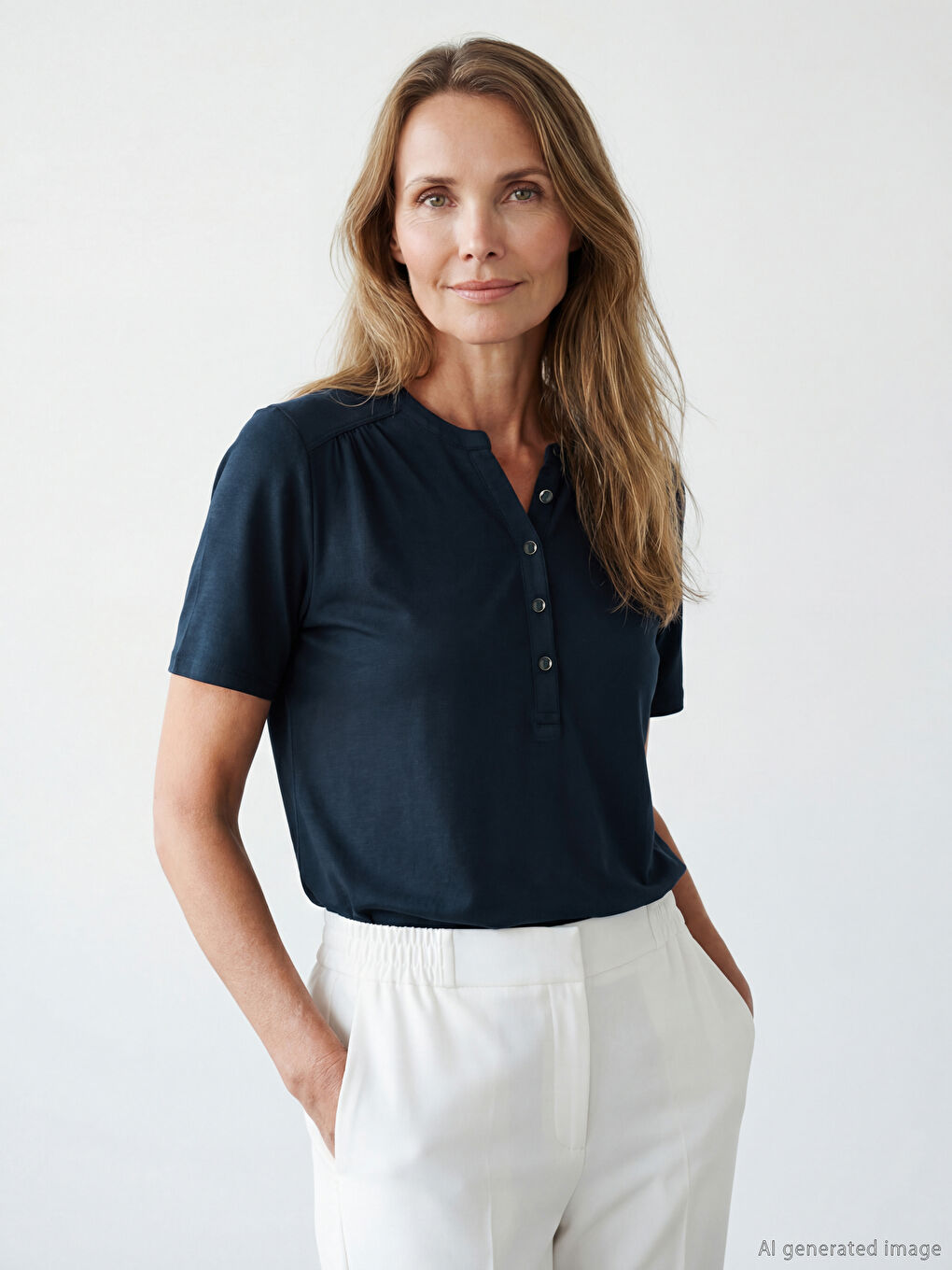 Tricou pentru Femei cu Fronseuri și Decolteu în V