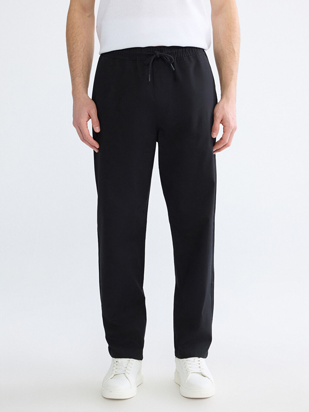 Siyah Standart Fit Erkek Pantolon-1