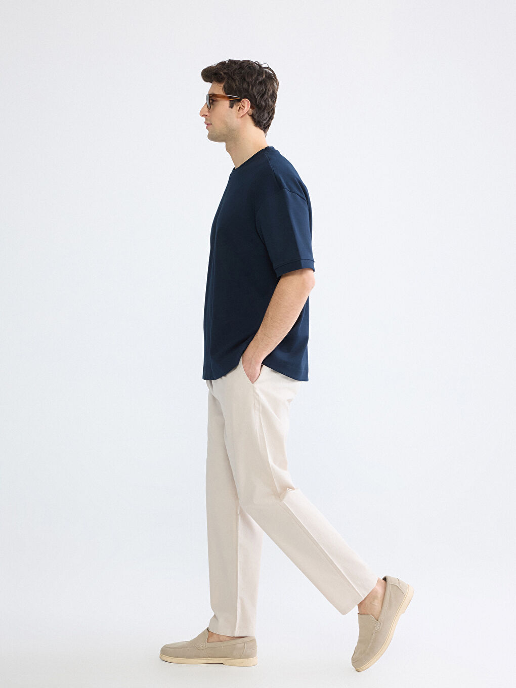 Ekru Erkek Standart Fit Pantolon