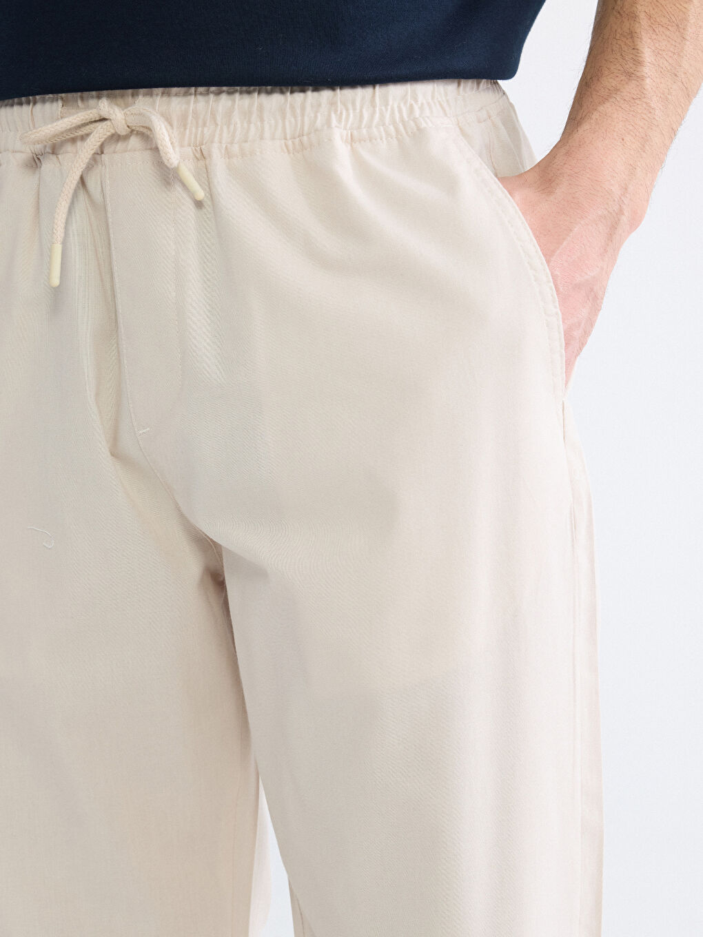 Ekru Erkek Standart Fit Pantolon-2